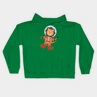 Lion in space suit Kids Hoodie